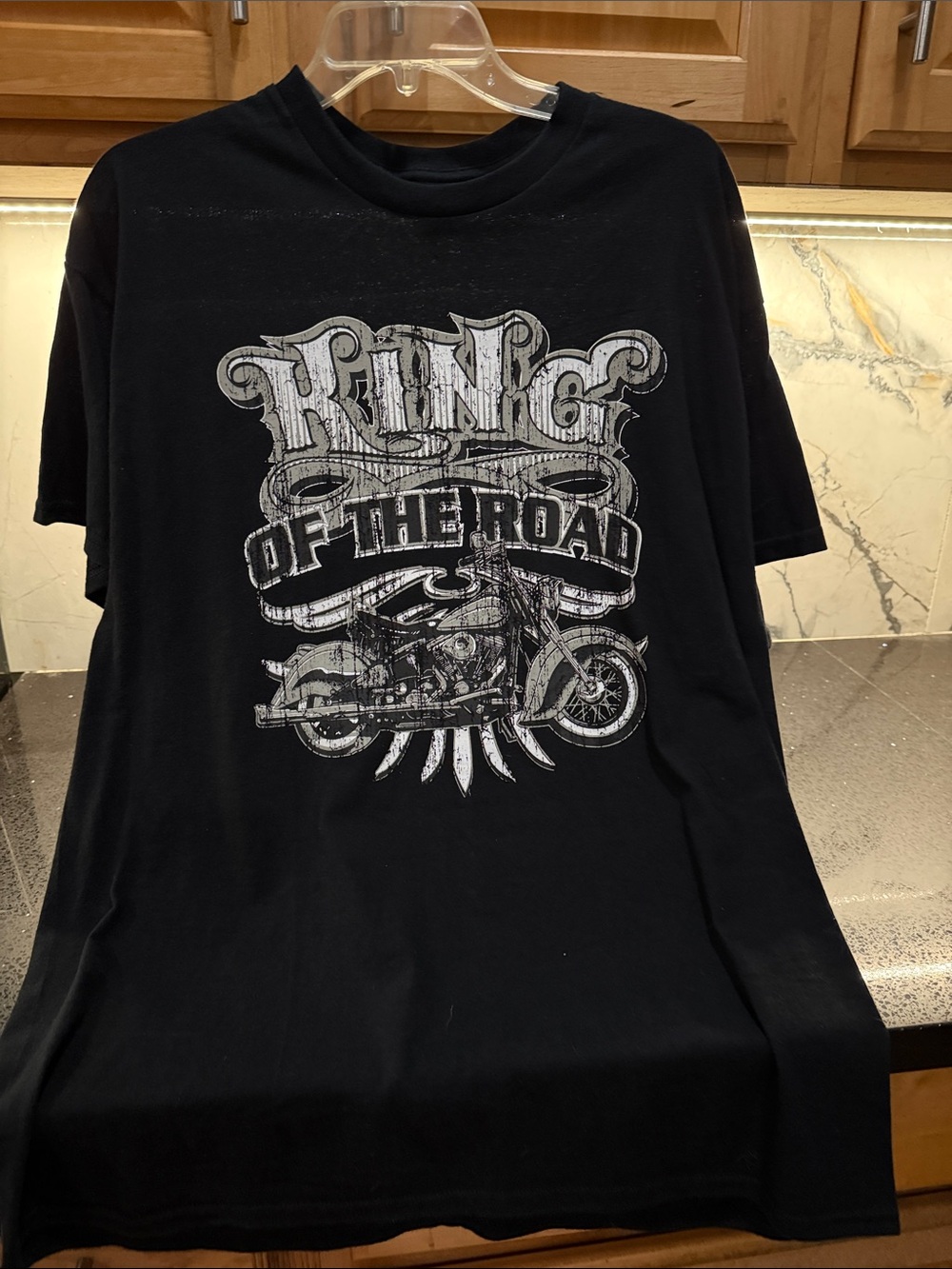 Gildan Black Crewneck 'King of the Road' Motorcycle Graphic Tee